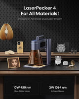 LaserPecker 4 Laser Engraver with Rotary and Slide Extension, Fiber and Diode Laser Engraving Machine for Metal Wood Plastic Acrylic Leather Jewelry LaserPecker