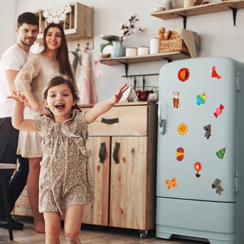 Barydat 100 Pcs Wooden Magnets DIY Wooden Arts and Crafts for Kids Craft and Art Painting Kit Supplies Party Birthday Gift Party Favors for Easter Barydat