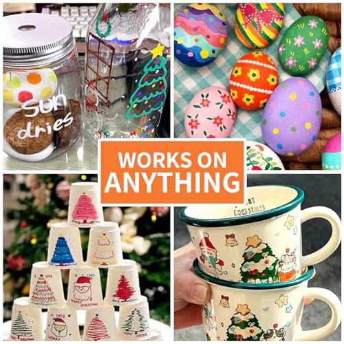 White Paint Pen Permanent Paint Markers - 2 Pack Oil Based Paint Markers, Medium Point, Quick Drying and Waterproof Paint Pens for Rock Painting Car TOOMGGA