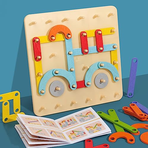 Montessori Toys for 2 3 4 Year Old,Puzzles Sensory Toys for Kids Ages 3-5,Preschool Autism Learning Activities Materials Toys,Peg STEM Toys Busy - WoodArtSupply