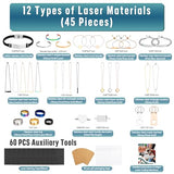 Csyidio 105 PCS Laser Engraving Materials, Jewelry Making Engraving Accessories for All Laser Engravers with Instructions, 45 PCS Stainless Steel Csyidio