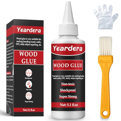 Yeardera Wood Glue, Professional Furniture Repair Glue, Clear Carpenter Glue, Strong Wood Glue for Crafts, Furniture, Wood Floor and Wood Products Yeardera