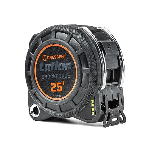 Lufkin 1-3/16" x 25' Shockforce Nite Eye G1 Dual Sided Tape Measure Lufkin