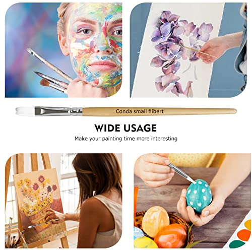 CONDA Paint Brushes Set of 24 Different Shapes Professional Painting Brushes for Oil, Acrylic Canvas and Watercolor Painting (White) conda