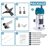 Wood Router,Router Tool Wood Trimmer Router Electric Hand Trimmer Laminate Milling Engraving Hand Machine Joiner Tool Electric for Slotting Trimming QDCITT
