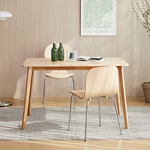 Livinia Canberra 47.2" Rectangular Wooden Dining Table/Mid Century Modern Malaysian Oak Kitchen Table (Natural-Oak) Table Only Livinia