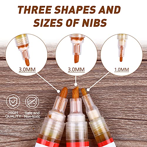 FUMILE Wood Burning Pen Set with 6PCS Scorch Pen Marker, 4PCS Wood Chips, 4PCS Sandpapers for DIY Wood Painting, Suitable for Artists and Beginners FUMILE