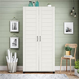 Systembuild Evolution Loxley 36" Wide 2 Door Shiplap Cabinet in White SystemBuild