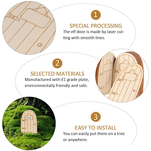 Happyyami 20pcs Fairy House Door Unfinished Wood Slices Garden Fairy Door miniture House Furniture Miniature elf Door Fairy Ornament DIY Craft - WoodArtSupply