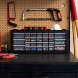 IRIS USA 26 Drawer Stackable Storage Cabinet for Hardware Crafts and Toys, 21.69-Inch W x 7-Inch D x 8.75-Inch H, Black - Small Organizer Utility IRIS