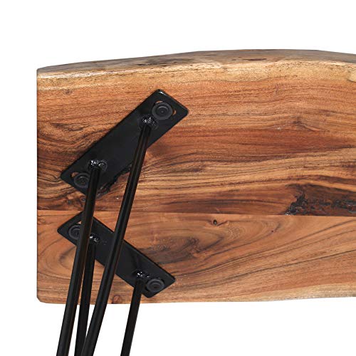 Alaterre Furniture Hairpin Natural Live Edge Wood with Metal 48" Bench, 48 Inch - WoodArtSupply