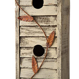 Glitzhome JK90154 3-Tier Hanging Bird House Wooden Window Shutters Birdhouse 18 Inch Tall, White glitzhome