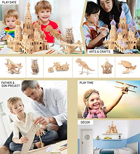 Puzzled 3D Puzzle St. Petersburg Church Wood Craft Construction Model Kit, Educational DIY Wooden Toy Assemble Model Unfinished Crafting Hobby Puzzle - WoodArtSupply