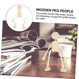 COHEALI 5pcs Cartoon Toy White Embryo Unfinished Wood Pegs Peg People Wooden Unfinished Wood Toy Wooden Peg People Wood Crafts Unfinished Peg Doll COHEALI