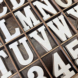 180 Pieces 1-3/4 Inch (1.75") Wooden Letters Wooden Numbers with Rustic Divider,Bold Font Unfinished Wood Alphabet A-Z and Numbers 0-9 Gifts Set for Cregugua