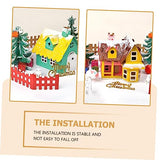 Toyvian 5 Sets Christmas Cookie House 3D Gingerbread House Cardboard City House Unfinished Xmas House Xmas Homemade Hut Wooden Christmas Village Toyvian