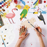 Unfinished Wooden Cutouts Bird Wood Hanging Ornaments Flower Wood Slices Embellishments Blank Wooden Paint Crafts for Kids Painting, DIY Crafts Home Bunhum