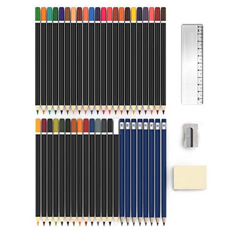ARTISTIK Colored Pencil Set - (47 Pieces) Vivid 3.5 mm Artist Grade Drawing & Sketching Colored Pencils for Adults Coloring Books, Watercolor, ARTISTIK