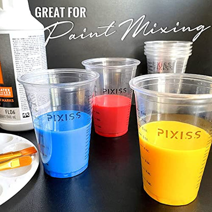 Resin Mixer Epoxy Mixer Paddles - 20 Graduated Mixing Cups & Reusable Pixiss Multipurpose Bidirectional Paint Stirrer for Drill Epoxy & Paint Mixer - WoodArtSupply