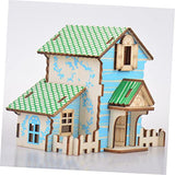 ibasenice D Puzzle 6 Pcs DIY Cabin Wooden Assembling House DIY Wooden Ornament Wooden House Toy DIY Wood Toy Child Puzzle Bamboo Model Office ibasenice