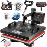 TOPDEEP 5 in 1 Heat Press Machine, Heat Press 15x15 inch, T Shirt Pressing Machine Slide Out Design, Multifunction Heat Press Transfer Machine Topdeep