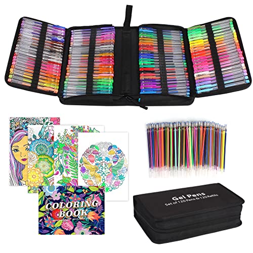 GOTIDEAL 36pcs Glitter Gel Pens Set for Adult Coloring Books
