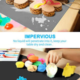 Silicone Sheets for Crafts, IKOCO 15.7"x 11.8" Silicone Craft Mat for Playdough A3 Large Nonstick Art Mat for Epoxy Resin Jewelry Casting, Black&Grey IKOCO