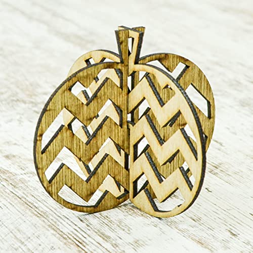 Paint Your Own Pumpkin Shelf Sitter - Standing 3D Wooden Blank Cutout - DIY Paint Yourself Ornament Wood Home Decor Crafter - 1/8" (.125") Birch Pink Door Wreaths