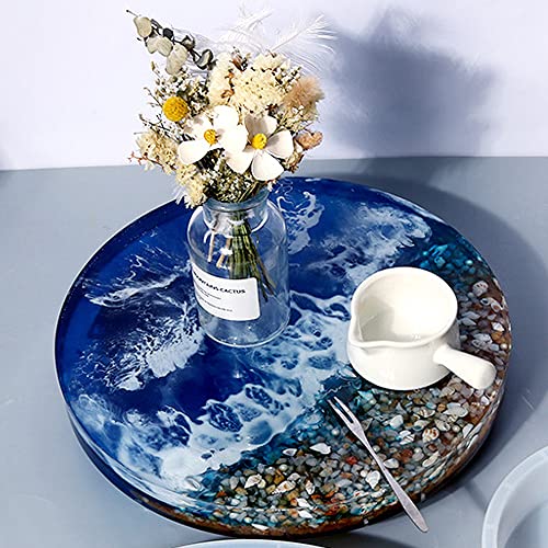 RESINWORLD 12'X2'' Deep Large Round Tray Mold, Tray Board Table Clock Silicone Molds for Resin Casting, Floral Flower Preservation Bouquet Resin Mold ResinWorld