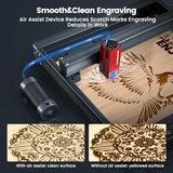 ENJOYWOOD Laser Machine 20W Output Power with Air Assist& Rotary Roller Laser Engraving 0.08 * 0.1mm Compressed Spot Laser Engraver Cutter Machine ENJOYWOOD
