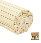 50 Pcs Natural Bamboo Thin Wood Strips 15.5 Inches Long Craft Popsicle Balsa Sticks DIY Bamboo Plank for House Aircraft Ship Boat School Projects Yarrkc
