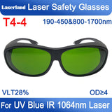 laserlands 190-450nm&800-1700nm OD4+ Blue+IR 808nm,810nm, 904nm,980nm, 1064nm, 1510nm, 1530nm, 1610nm Nd:YAG Laser Protective Goggles Safety Glasses laserlands