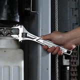 WORKPRO 10" Adjustable Wrench, Heavy Duty Spanner with Inch/Metric Scale, Premium Cr-V Steel, Chrome Plated WORKPRO