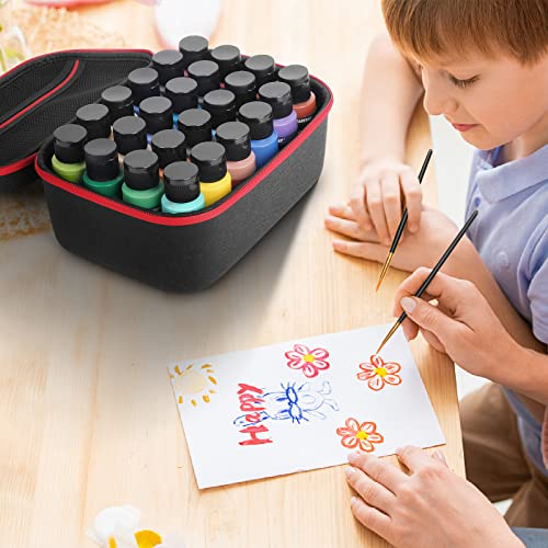 Case for Apple Barrel Acrylic Paint with 10 Acrylic Paint Brushes Paint Bottle Organizer Storage for 24 Bottles of 2 oz Acrylic Paint Supplies Sets Bjabtan