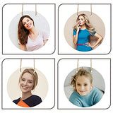 Healifty 2pcs Wooden Circle Sign Unfinished Hanging Wood Sign Sublimation Blank Cutouts Decorative Round Wood Plaques with Rope for Pyrography Healifty