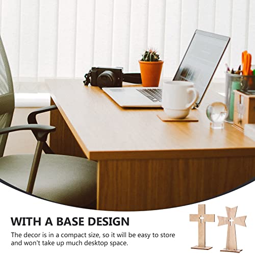 Sewroro 20pcs Cross Decor Wooden Crafts Cross Shaped Ornaments Unfinished Wooden Cross for Home Decoration (Random Style) Sewroro
