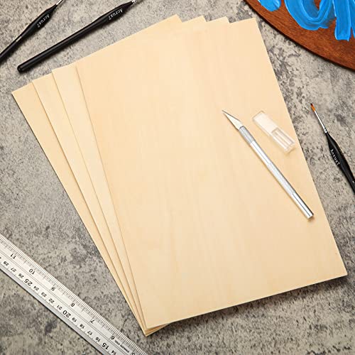 DAJAVE 25 Pack 8x12 Inch Basswood Sheets, 1/16 Inch Thin Craft Plywood Sheets, Unfinished Wood Sheets for Crafts, DIY Wood Arts, Model Making, Wood DAJAVE