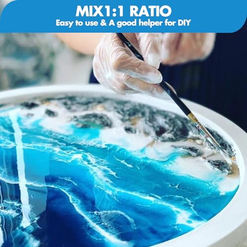 Shabebe Epoxy Resin 16OZ, Super Gloss Epoxy Resin Kit with UV Resistant, Fast Drying Art Resin Clear Casting Resin Epoxy for Art Crafts, Jewelry