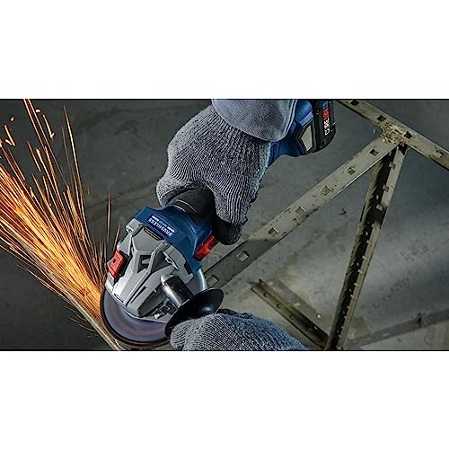 BOSCH GWS18V-8N 18V Brushless 4-1/2 In. Angle Grinder with Slide Switch (Bare Tool),Black/grey/blue - WoodArtSupply