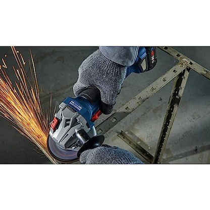 BOSCH GWS18V-8N 18V Brushless 4-1/2 In. Angle Grinder with Slide Switch (Bare Tool),Black/grey/blue - WoodArtSupply