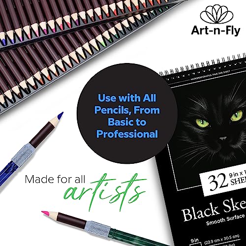 Art-n-Fly Pencil Extenders Set of 5 Pencil Lengthener for Color Pencils Art-n-Fly