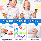 AROIC Washable Finger Paint set, 82 Pack Washable Kids Paint Set with 12 Color Finger Paints, Sponges, Paint Brushes, Waterproof Paint Apron, Palette AROIC
