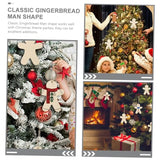 Yardenfun 20 Sets Wooden Hang Tag Xmas Gingerbread Tags Unpainted Xmas Cutouts Unfinished Gingerbread Cutout Xmas Wooden Gift Tags Gingerbread Wood Yardenfun