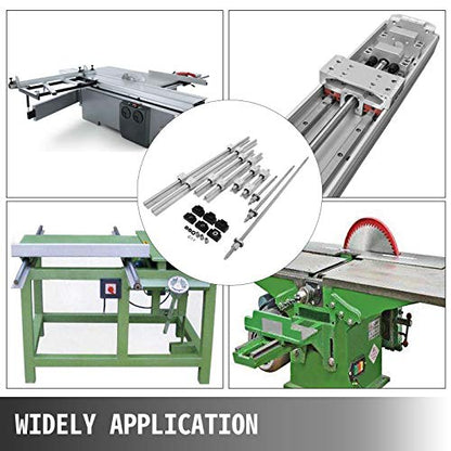 Happybuy Linear Rail, Ballscrew x 3, RM1605-350mm 650mm 1050mm x 2 Linear Rail Support, 12 CNC Kit Linear Shaft Optical Axis - WoodArtSupply