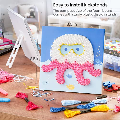 Arteza Kids String Art Kit, Set of 5 Sea Animal Designs, Plastic Pushpins, Art Supplies for Kids Craft Projects and Free Time Activities Arteza Kids
