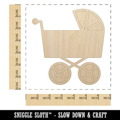 Baby Carriage Pram Stroller Unfinished Wood Shape Piece Cutout for DIY Craft Projects - 1/4 Inch Thick - 6.25 Inch Size - WoodArtSupply