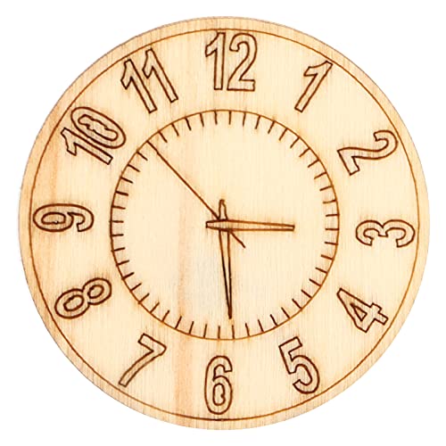 Unfinished Wood Clock，Wooden Cutouts Crafts Circles Natural Rounds Slice Blank Pieces Plaque Sign Discs for DIY Christmas Decoration Painting Joyzan
