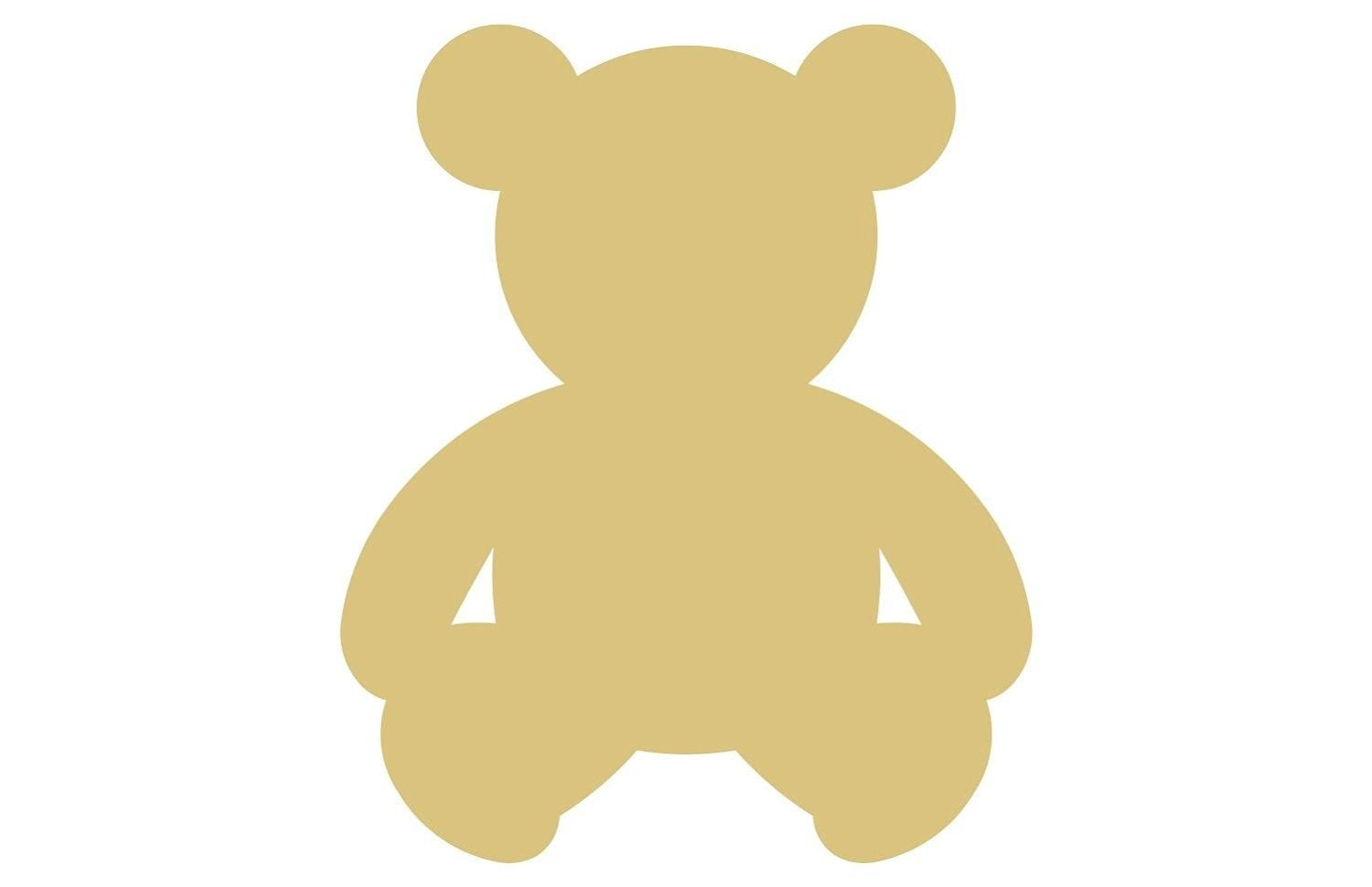 Teddy Bear Cutout Unfinished Wood Nursery Decor Kids Room Kids Party MDF Shaped Canvas Style 1 Diverse Woodworking
