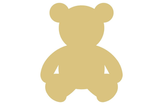 Teddy Bear Cutout Unfinished Wood Nursery Decor Kids Room Kids Party MDF Shaped Canvas Style 1 - WoodArtSupply