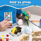 ColCospie Wooden Cars to Paint for Kids,Come with 12pcs DIY Wooden Cars for 12pcs of Color Pigments and 1pcs Car Styling Sticker ColCospie